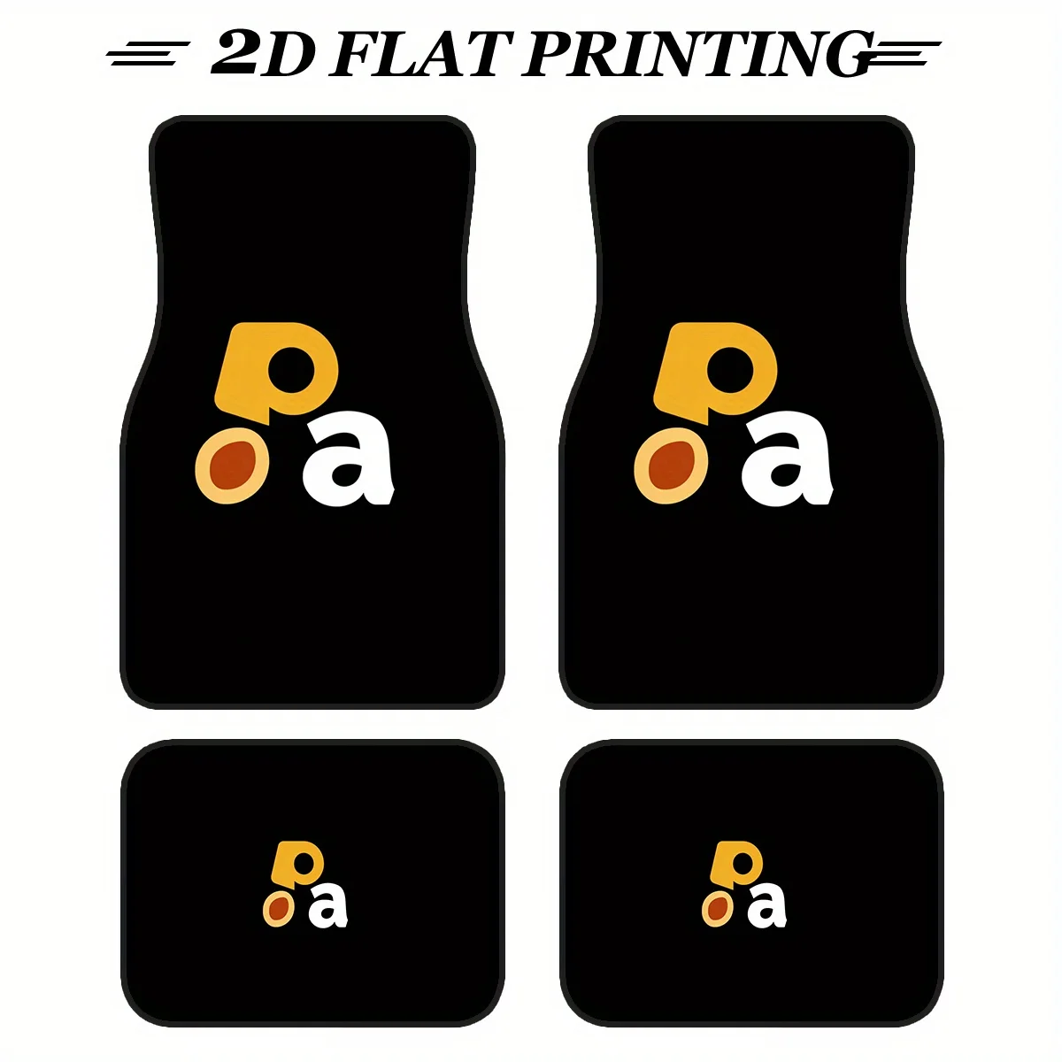 4pcs, Non-Slip Polyester Car Floor Mats With Stylish PA Letter Print Design - Easy-to-Clean All-Weather Mats For Cars, Trucks &