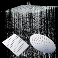 4/6/8/10/12 inch pressurized rain shower head stainless steel square round rain shower head large water outlet shower head