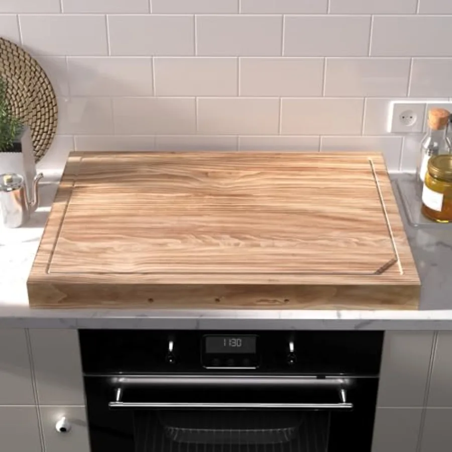 

Защитные крышки для газовых и электрических плит GlaCooktop: деревянные доски-накладки на варочную панель с ручками