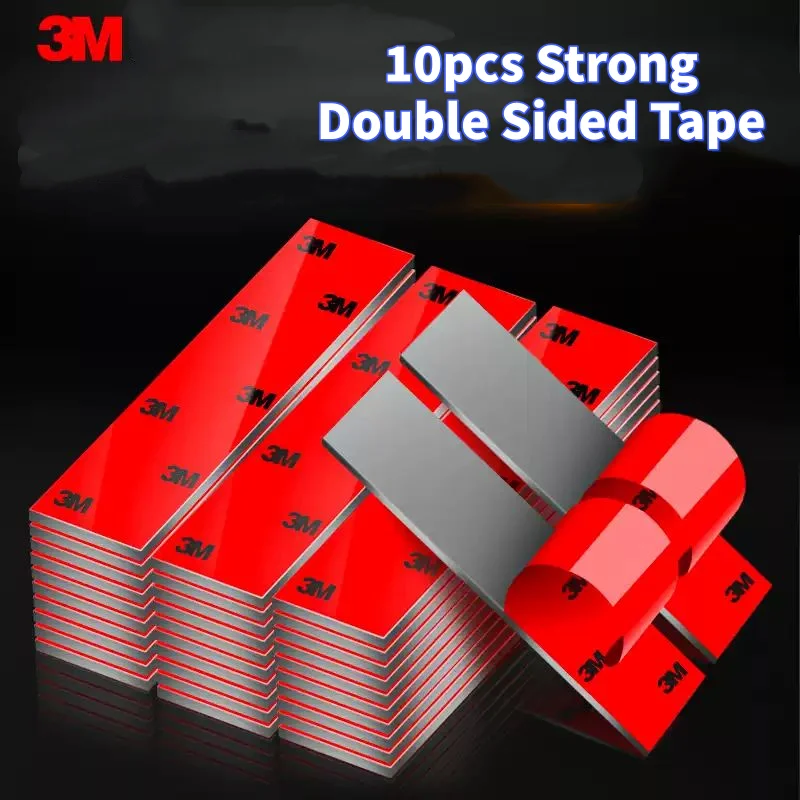 3M 10pcs Strong Double Sided Tape High Viscosity Fixing Wall Traceless Adhesive Tape Car Special Waterproof Thicken Foam Tape