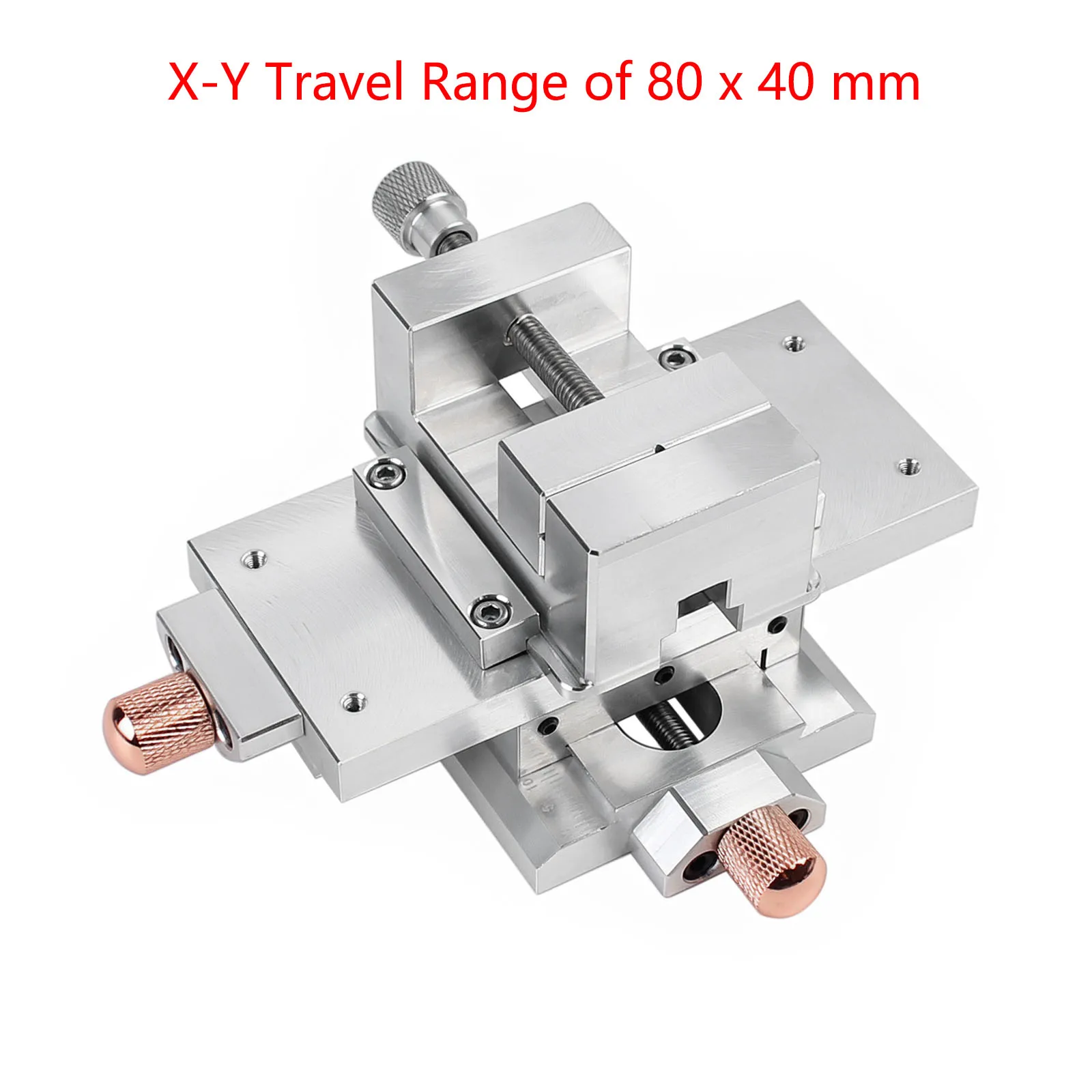 Precision XY Cross Slide Table with Vise, Manual Linear Sliding Stage with Fine Adjustment Lead Screws,for Drill Press,Engraving