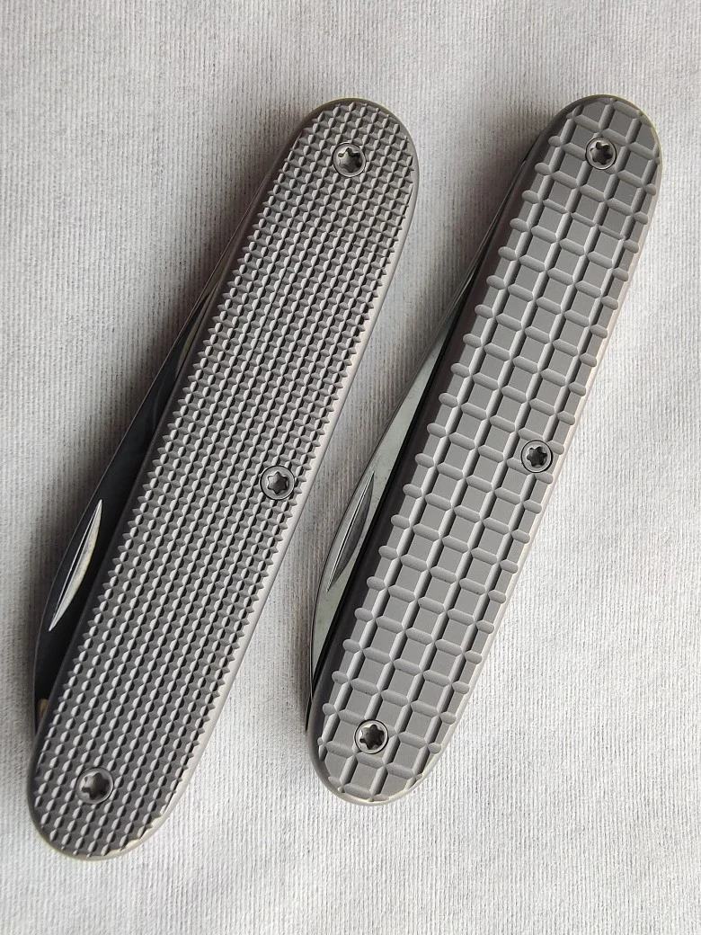 1 Pair Custom Hand Made Titanium Alloy TC4 Scales for 93mm Victorinox Swiss Army 1 Alox Modification Knife NOT Included