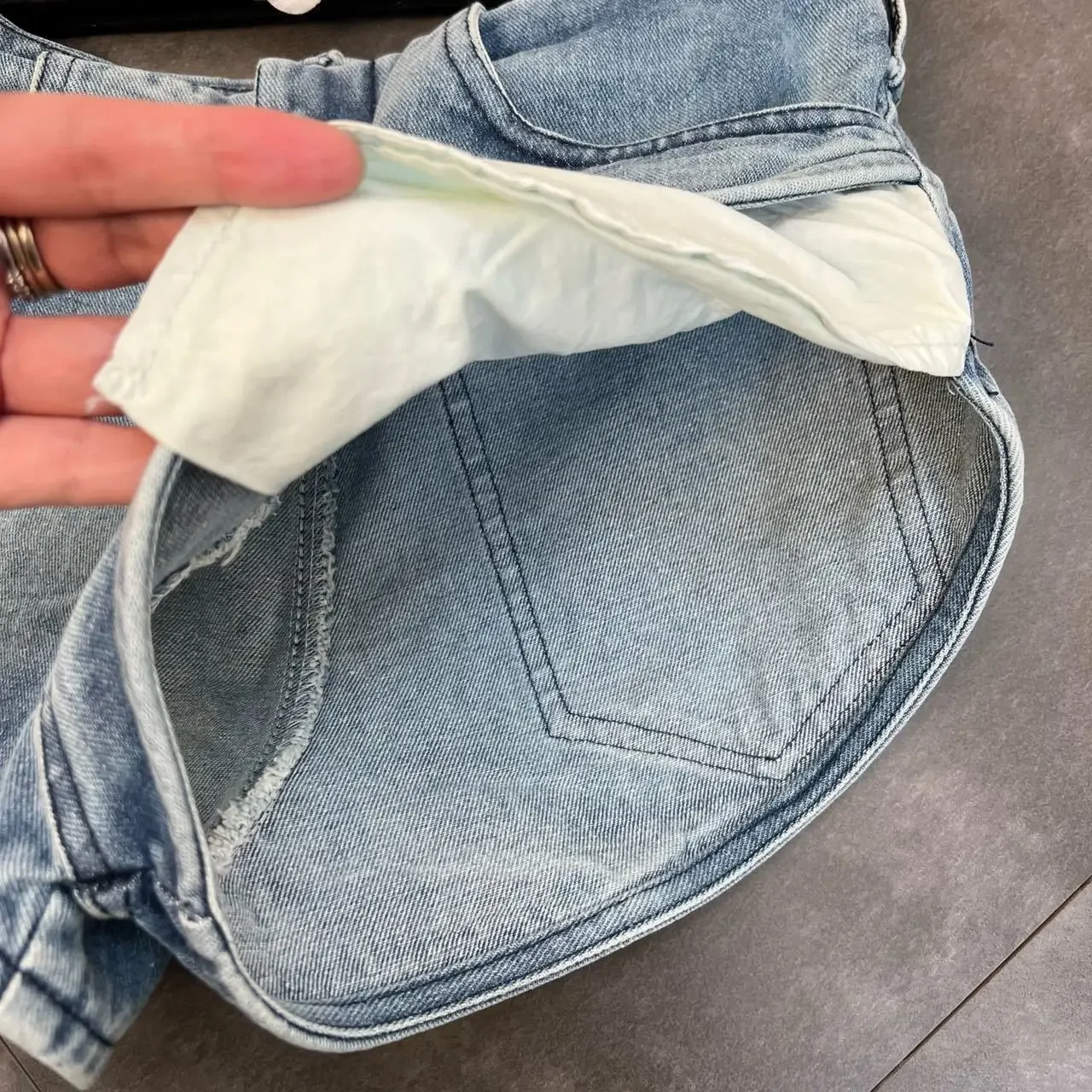 Women's High-waisted Denim Irregular Shorts Skinny Elastic Hot Pants Super Shorts Jeans