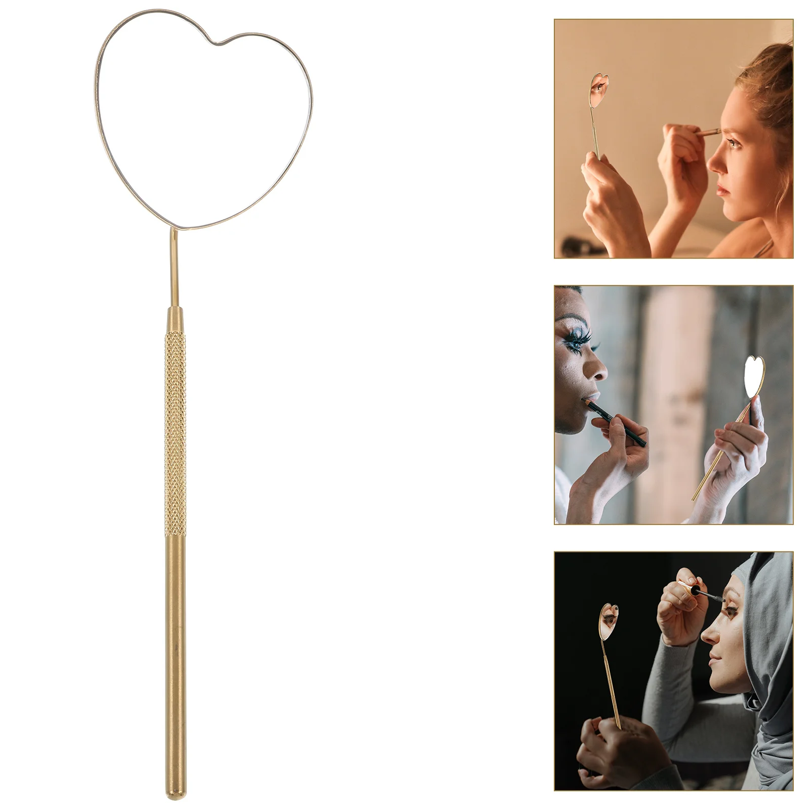 

Handheld Eyelash Shaped Stainless Steel Mirror for Eyelash Extensions Precision Application Make Up Tool Beauty