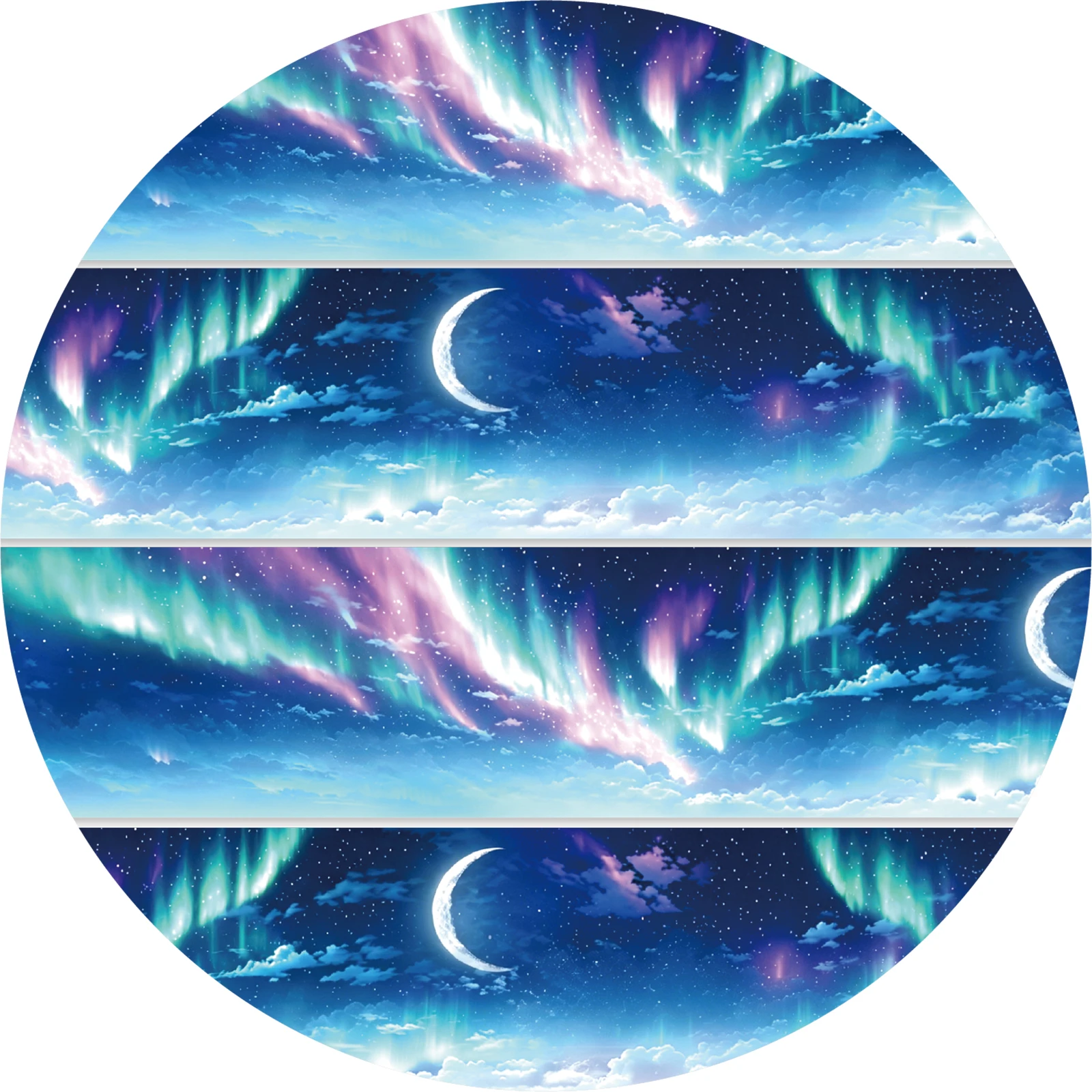 Etori Life 60mm*2m Blue-Purple Aurora Cloud Sea Basic Scenery Tape - Brilliant Starry Night Flowing Light Sky Scene - Background material for notebooks, suitable for room decoration, laptop and phone backs, guitars, photo albums, postcards and envelopes, scrapbooking supplies, sticker books, school supplies, artistic aesthetics, children's stationery stickers, back-to-school season
