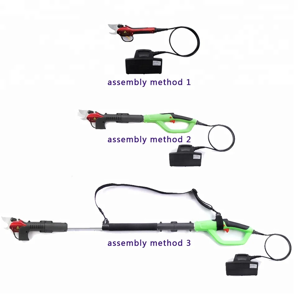 telescopic electric pruning shear with li-ion battery long extension long pole