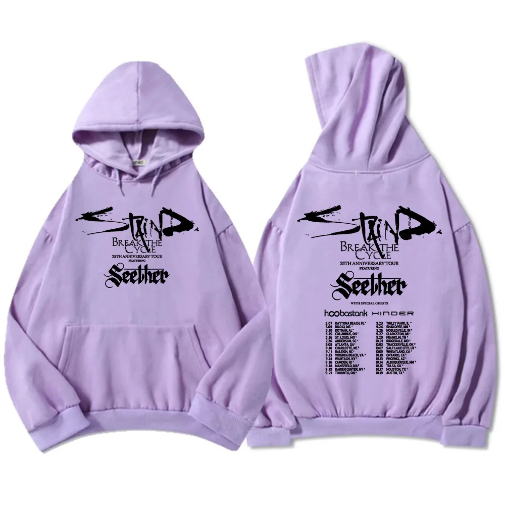 

Толстовка с капюшоном Staind Break The Cycle к 25-летию группы, флисовая, с длинными рукавами, свободного кроя, мужская, унисекс, уличная одежда