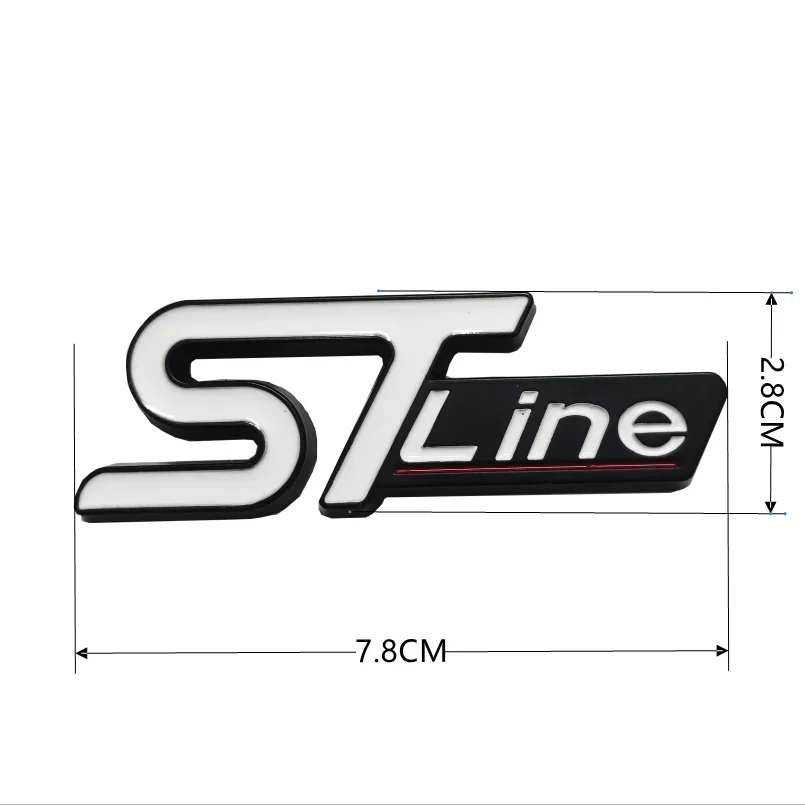 ST-Line Metalen 3D Sticker Styling Auto Grille Mesh Decoratie en Spatbord Exterieur Decoratie Voor Ford Focus Mondeo Edge Explorer