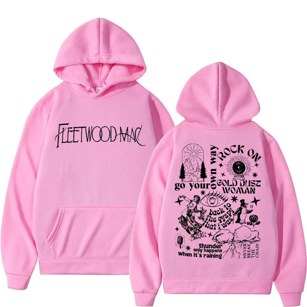 

2024 Fleetwood Mac Band Tour Double Sided Print Hoodie Rock Hip Hop Vintage Sweatshirts Unisex High Street Fashion Trend Hoodies