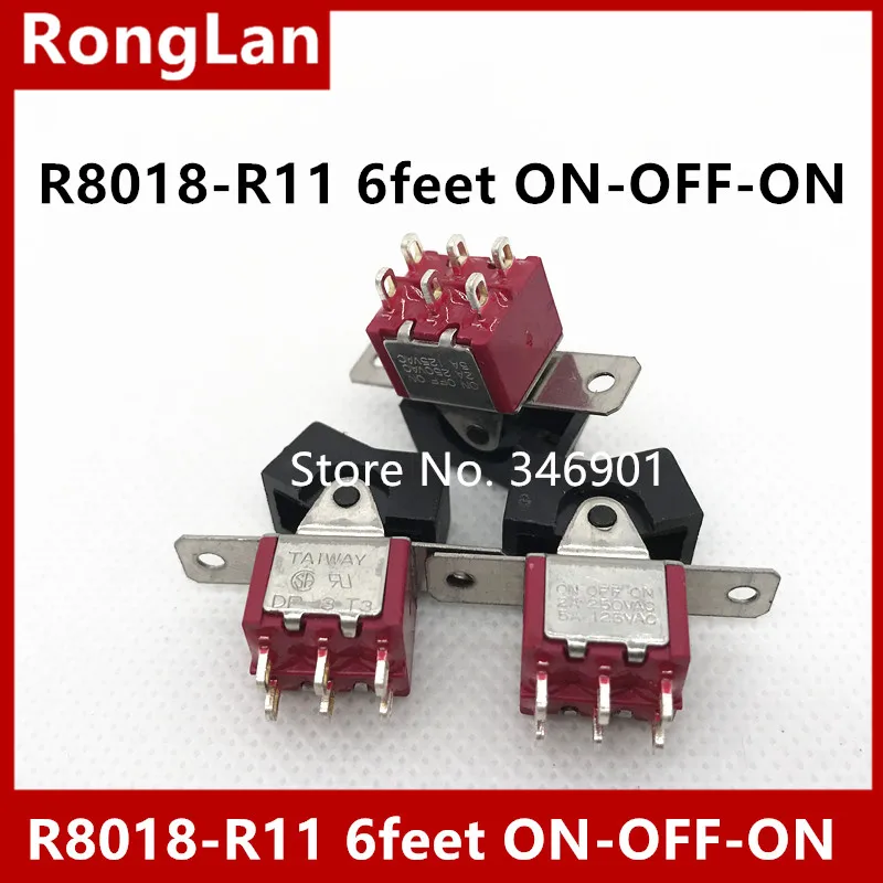 [SA]R8018-R11 black six-foot two-way rocker switch stalls small toggle toggle Taiwan --50pcs/lot