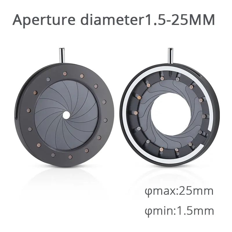 

Mechanical Iris Diaphragm 1.5-25mm Aperture Microscope Camera Condenser Parts