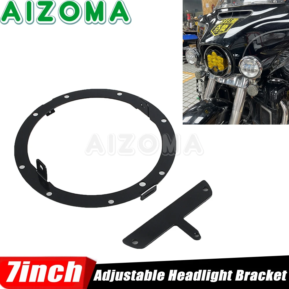 

7" 7inch Headlamp Mounting Bezel Support Ring Motorcycle Head Light Bracket For Harley Touring Road Glide FLTRX Special FLTRXS