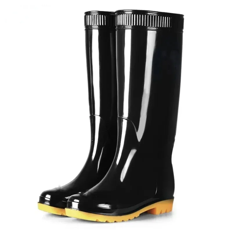 Men's Rubber Boots Black Rain Boots Male Wellies High Tube Water Car Wash Tube Fishing Boots Waterproof Shoes Dropshipping