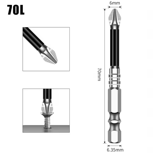 K5 Non-slip High Hardness Bit S2 Strong Magnetic 5A Black Non-slip Cross Head Electric Drill Electric Screwdriver Bit - Image 28