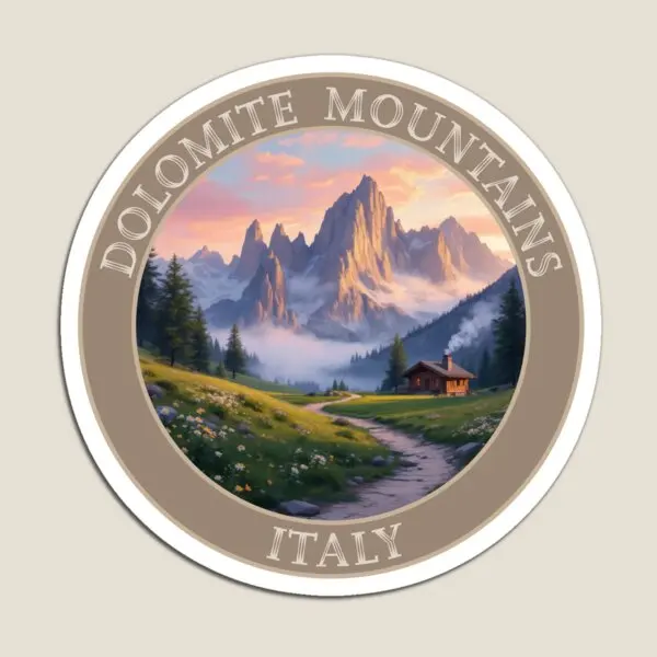 Dolomite Mountains Italy  Magnet Holder Refrigerator Children Baby Funny Home Stickers for Fridge Organizer Toy Cute  Colorful