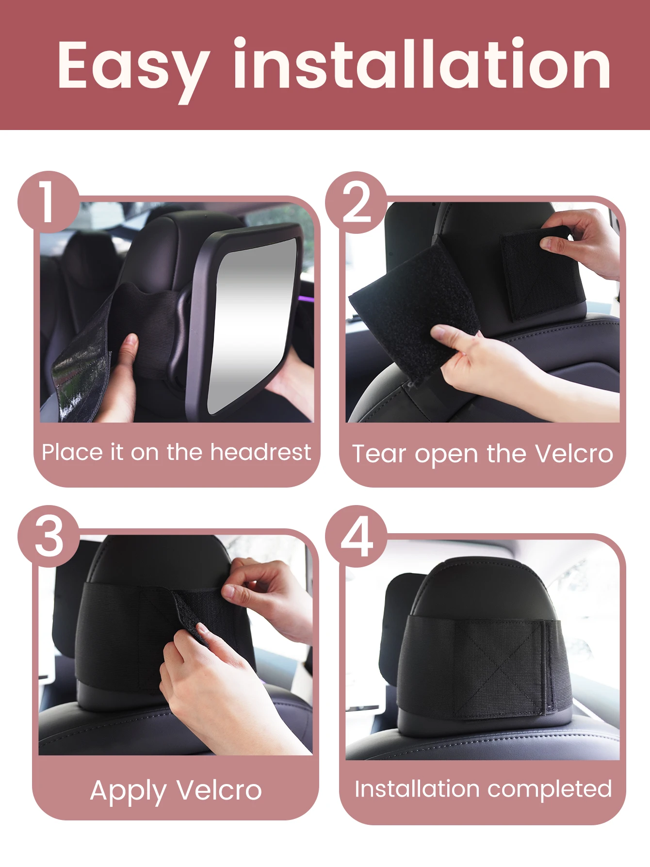 Baby Car Rear View Mirror - Shatterproof Clear View for Tesla & Most Cars, Baby Safety Accessory