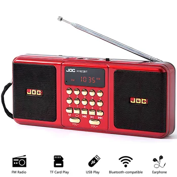 Draagbare stereo FM-radio Draadloze luidspreker Oplaadbare batterij Ondersteuning TF-kaart USB Bluetooth-compatibele luidspreker met FM-ontvanger