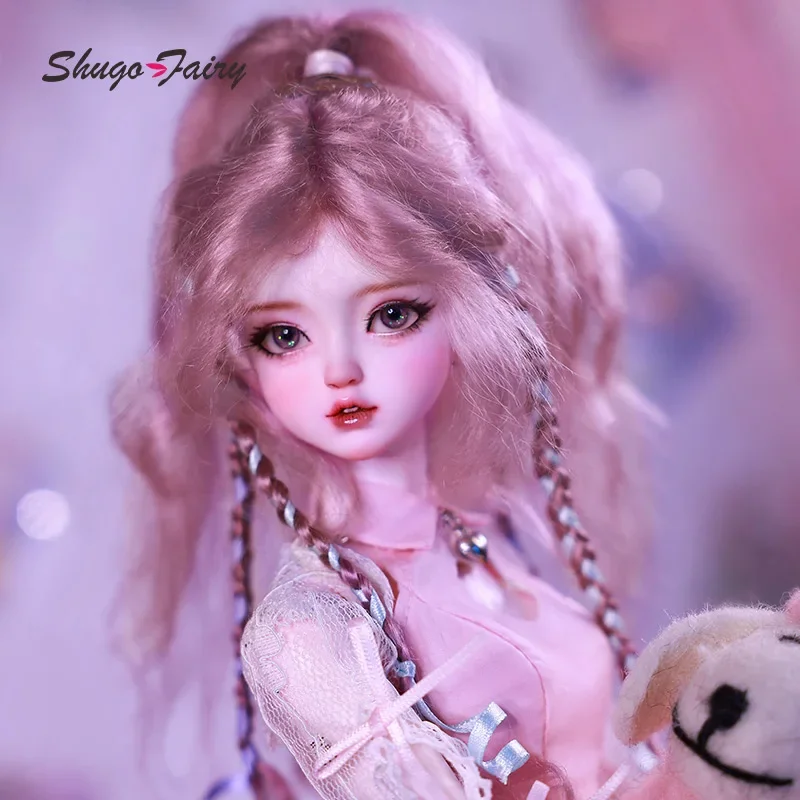 ShugaFairy Bariy 1/4 Bjd Dolls Girl Group Pink Skirt Good Girl Cute Style Long Straight Hair Ball Jointed Doll Bjd Doll Full Set