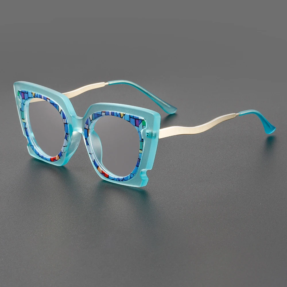 

Multicolor Metal Anti Blue Light Transparent Glasses for Women Popular Cat Eye Blue Light Filter Eyewear for Eye Protection