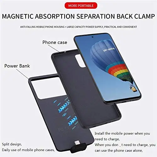 شاحن بطارية اغلفة السامسونج جالاكسي S20 fe A21S A51 A71 A52 A32 A53 4G 5G الخارجية المحمولة علبة بطارية شحن Powerbank