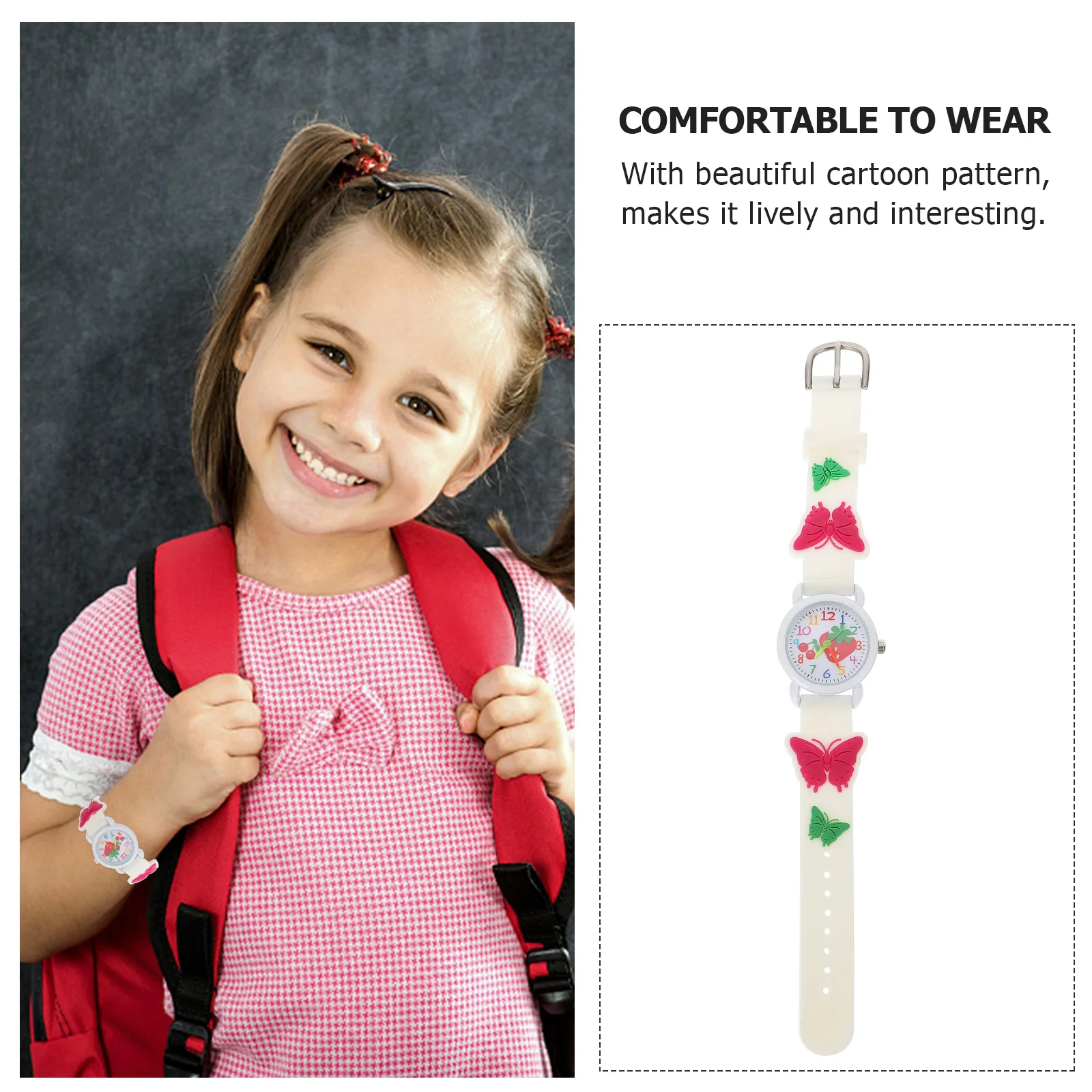 

Часы в мультяшном стиле, регулируемый силиконовый ремешок, легкие наручные часы для обучения, концепции времени, подарок