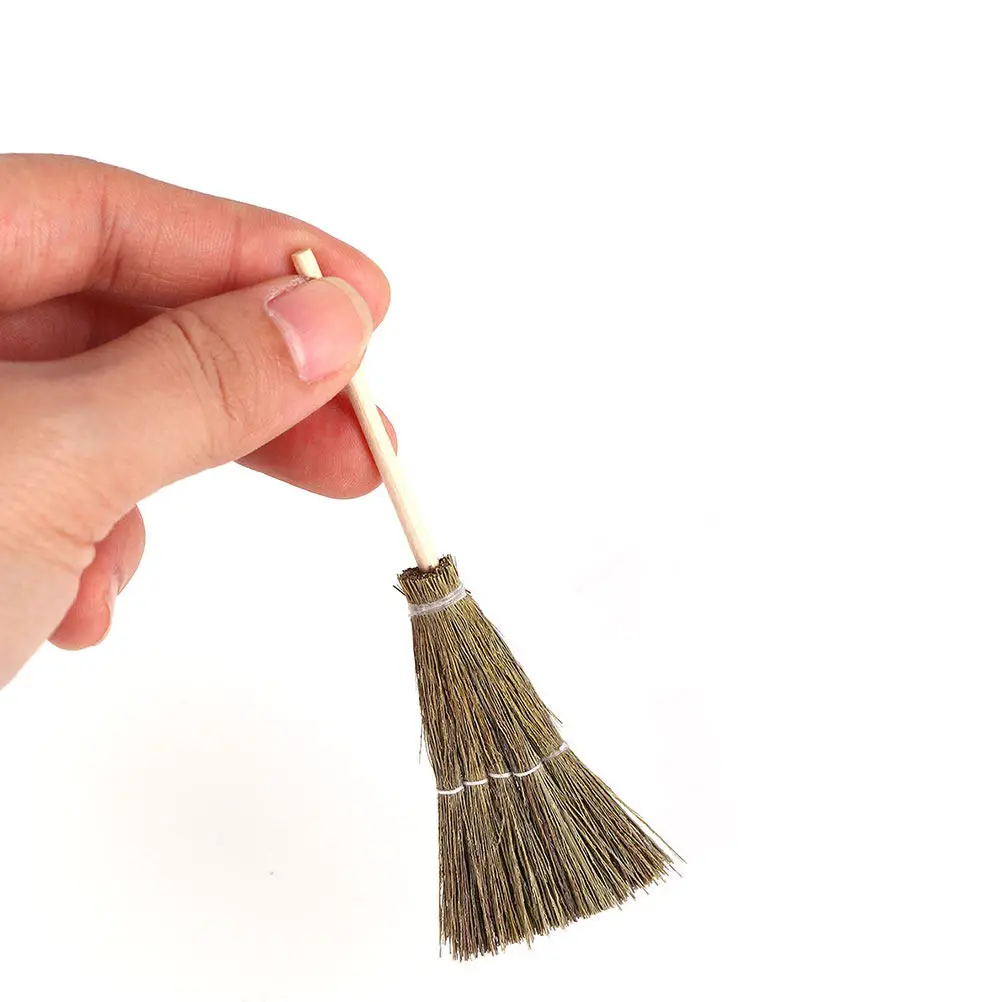 

4Pcs Mini Hand-Weaved Broom Fairy Tale Home Decor Mini House Accessory for Micro Landscape DIY Scene Photo Props