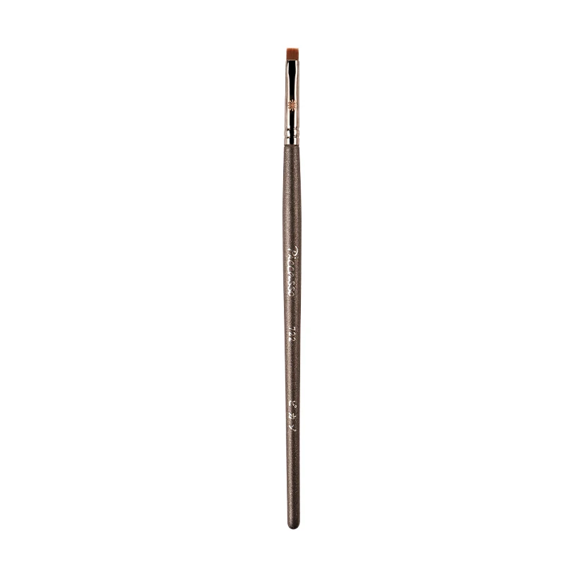 Piccasso pinceau de maquillage gris 722 pinceau Eyeliner à tête plate fibre cheveux bois massif outil de beauté professionnel pinceau Eyeliner à tête plate