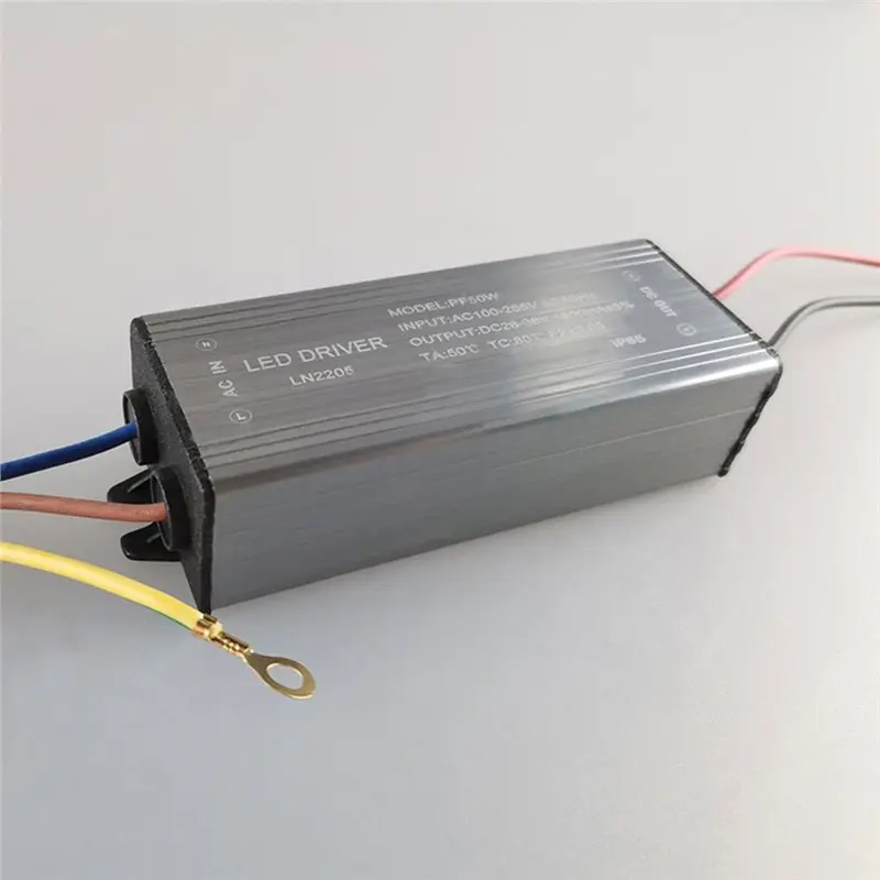 New!!Aluminum Isolated Power Supply 50W LED Driver Lamp Transformer 1500Ma AC85-265V To DC26-36V Waterproof
