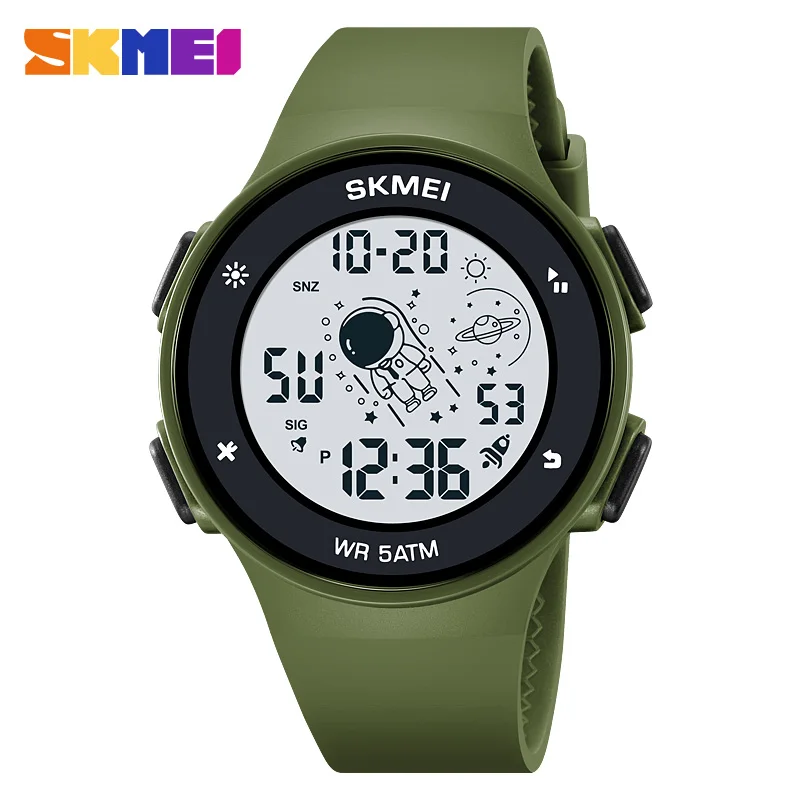 SKMEI Astronauts Style Men's Countdown Sport Watches Men Back Light Digital Stopwatch Calendar 50m Waterproof Wristwatch For Men