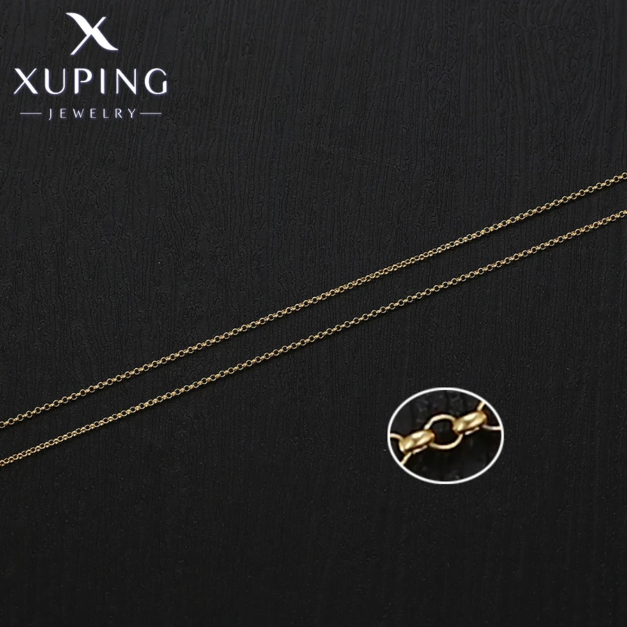 Xuping Jewelry New Arrival Promotion 44cm Trendy Simple Light Gold Color Chain for Pendant Necklace for Women Gift X000716213