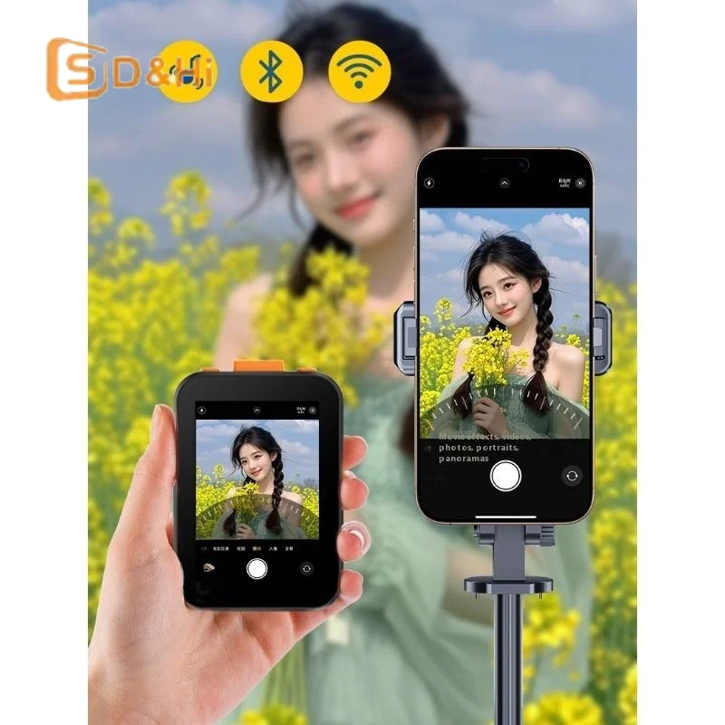 1 قطعة شاشة هاتف سيلفي صغيرة إسقاط الهاتف بلوتوث التحكم عن بعد التصوير في الهواء الطلق مدونة فيديو شاشة مراقبة الموقت الذاتي