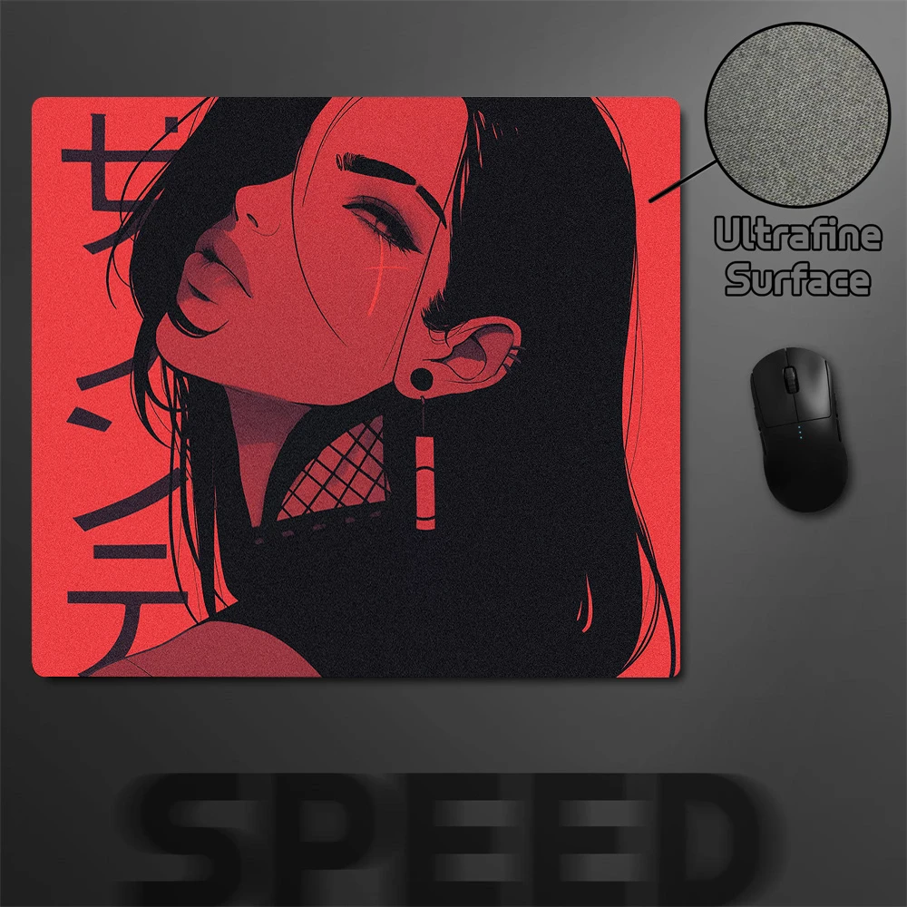 Game Professional Premium Anime Girl Mouse Mat 45x40 E-Sports Gaming Mouse Pad Gamer Ultrafine Surface Balance Non-Slip Mousepad