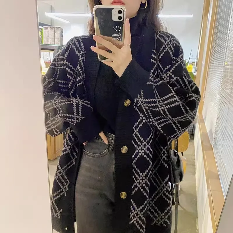 High-End Women's Knitted Open Cardigan Early Autumn New Arrival No Pilling Sweater Jaet Long Sve V-Ne Regular Length