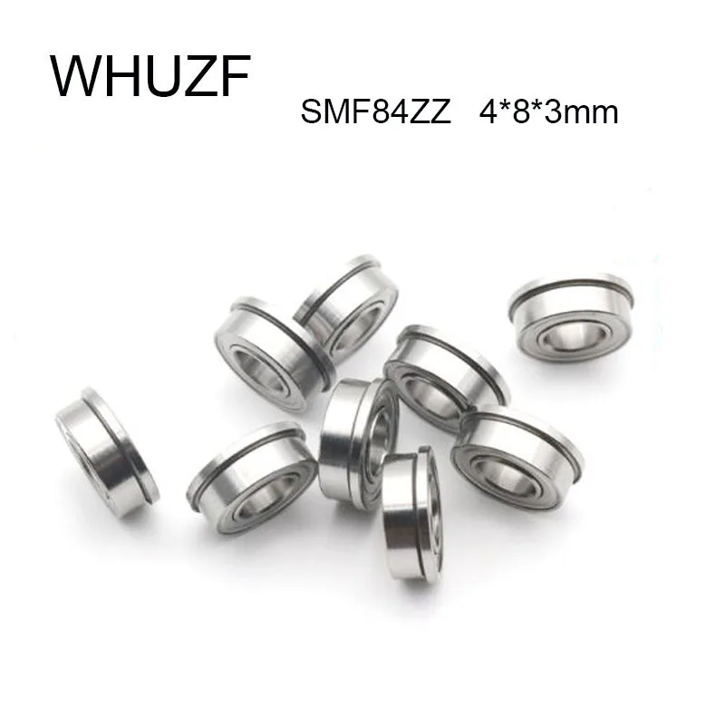 SMF84ZZ Flange Bearing 4x8x3 mm 10/20/50PCS ABEC-1 Double Shielded Stainless Steel Flanged SMF84 Z ZZ Ball Bearings SMF84Z MF84
