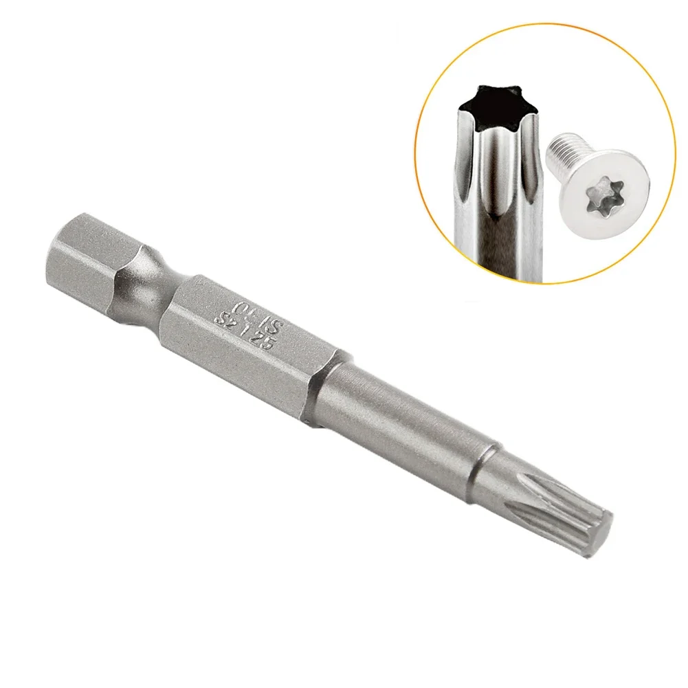 10Pcs Alloy Steel 50mm Long Torx Screwdriver Bit 6.35mm Hexagon Handle T20 Magnetic Tip Screwdrivers Kit Drill Bit Hand Tools