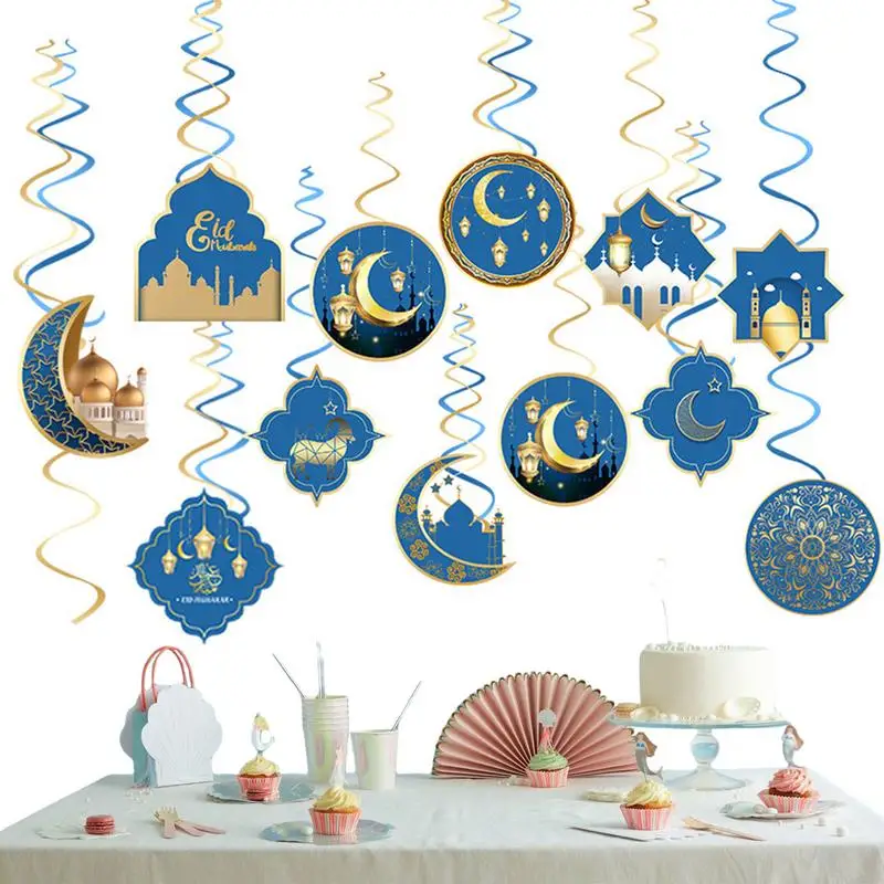 Eid Stars And Moon Pendants Eid Hang Swirls Decoration Bright Colors Eid Decorations Hang Swirls For Families Shop