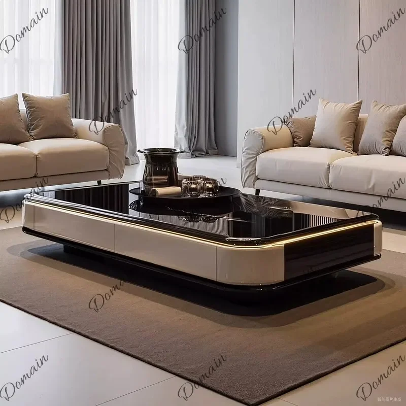 N80 Italian Luxury Microcrystalline Stone Coffee Table TV Cabinet 2026 New Living Room Home Nordic Minimalist Floor Table