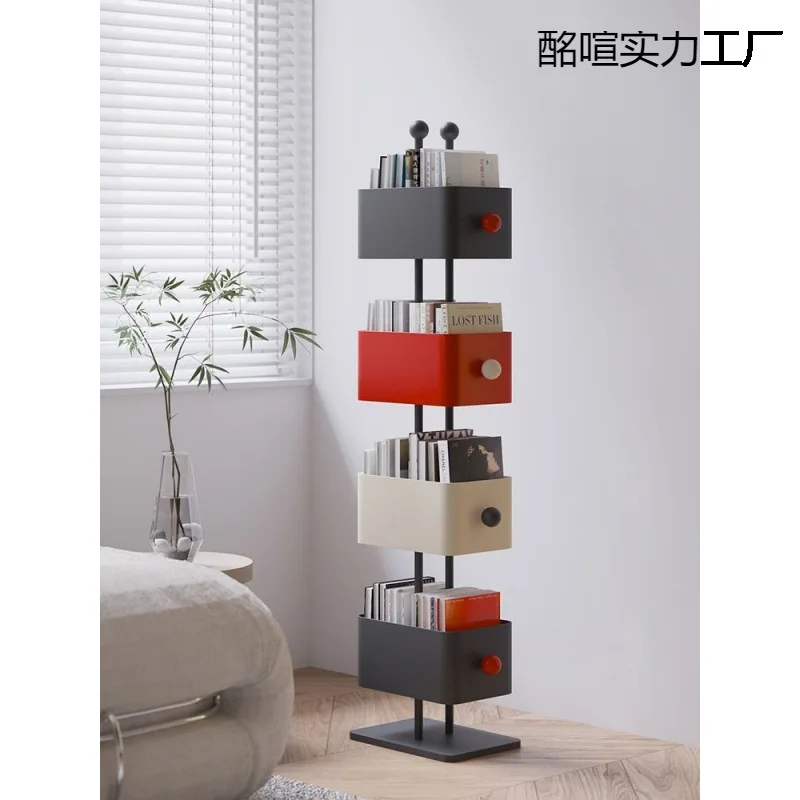 Customized. Household Floor Multi-Layer Internet Celebrity Bookshelf Living Room Wrought Iron Shelf Corner Storage Disp
