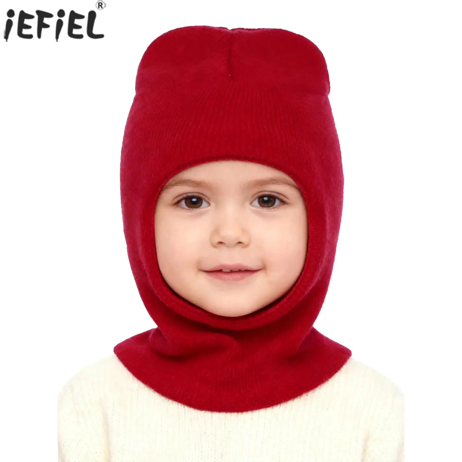 

Детская вязаная шапка для мальчиков и девочек, зимняя теплая шапка, шарф, шапка без шнуровки, шапка с капюшоном, уличная повседневная одежда для рождественского дня рождения