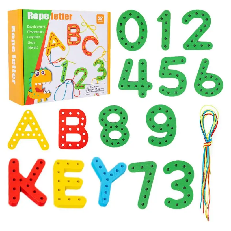 Lacing Game For Kids Alphabet Beads Lacing Toy Imagination Development Toddler Learning Letter Beads Early Spelling Recognition