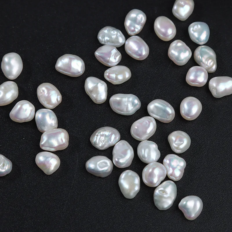 6.5-7mm white baroque natural keshi freshwater pearl shaped irregular beads DIY stud earrings accessories