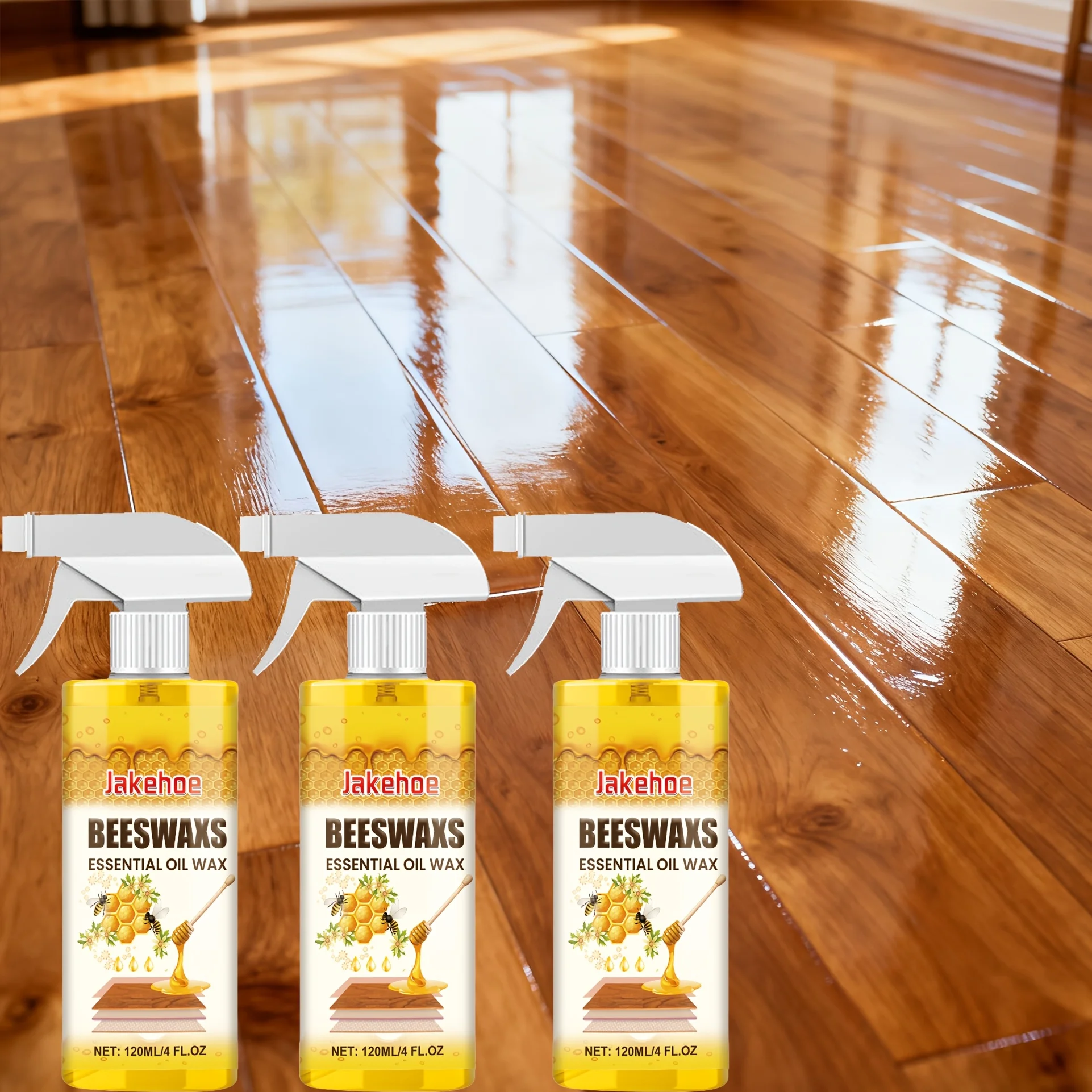 

3pcs - Multi-purpose Wood Floor Beeswax Care Spray Cleaner - Suitable for Cleaning, Polishing And Repairing Scratches On Hardwoo