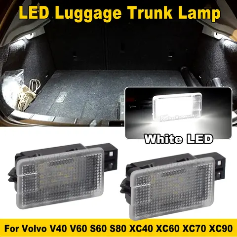 2X 12V LED Interior Lamp For Volvo V40 V60 S60 S80 XC40 XC60 XC70 XC90 White Door Courtesy Luggage Trunk Footwell Light Assembly 8 best sales volvo v60 model - №8