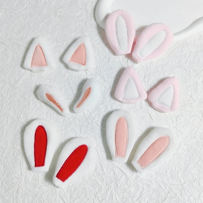 5 Pair Sweet Rabbit/Cat Ear Shape Appliques DIY Clothing Patches Adult Kids Shoes Gloves Scarf Backpack Hairpin Sewing Material