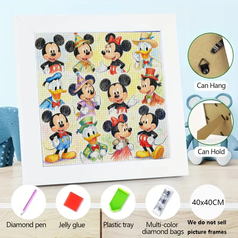 

1 шт. 5D DIY комплект алмазной живописи Дисней Микки Маус и Дональд Дак персонажи мультфильмов полная дрель горный хрусталь вышивка крестиком