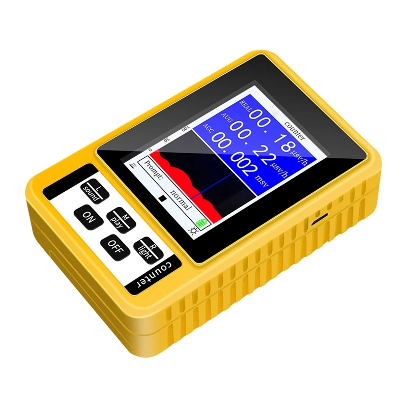 Nuclear Radiation Detector ABS With LCD Display Screen Dosimeter Detectors Beta Gamma X-Ray Tester Portable