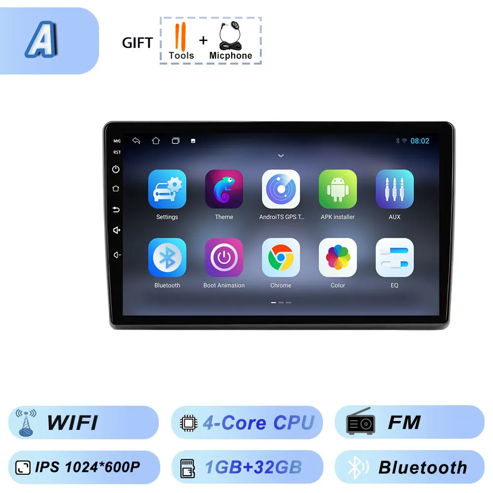 Video Speler Carplay Autoradio voor Fiat Ducato 2007 2008 2009 2010 2011 2012-2015 Android 15 Stereo multimedia BT Auto Android