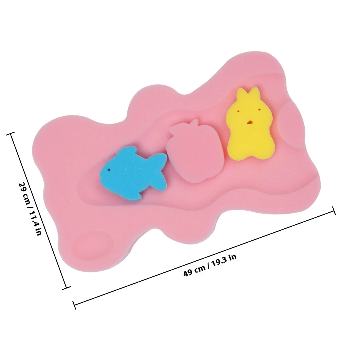 1 قطعة حمام الطفل حصيرة عدم الانزلاق الإسفنج وسادة الرضع الاستحمام وسادة الوردي الجاف دعم رئيس الرقبة الظهر الطفل حمام حصيرة #3