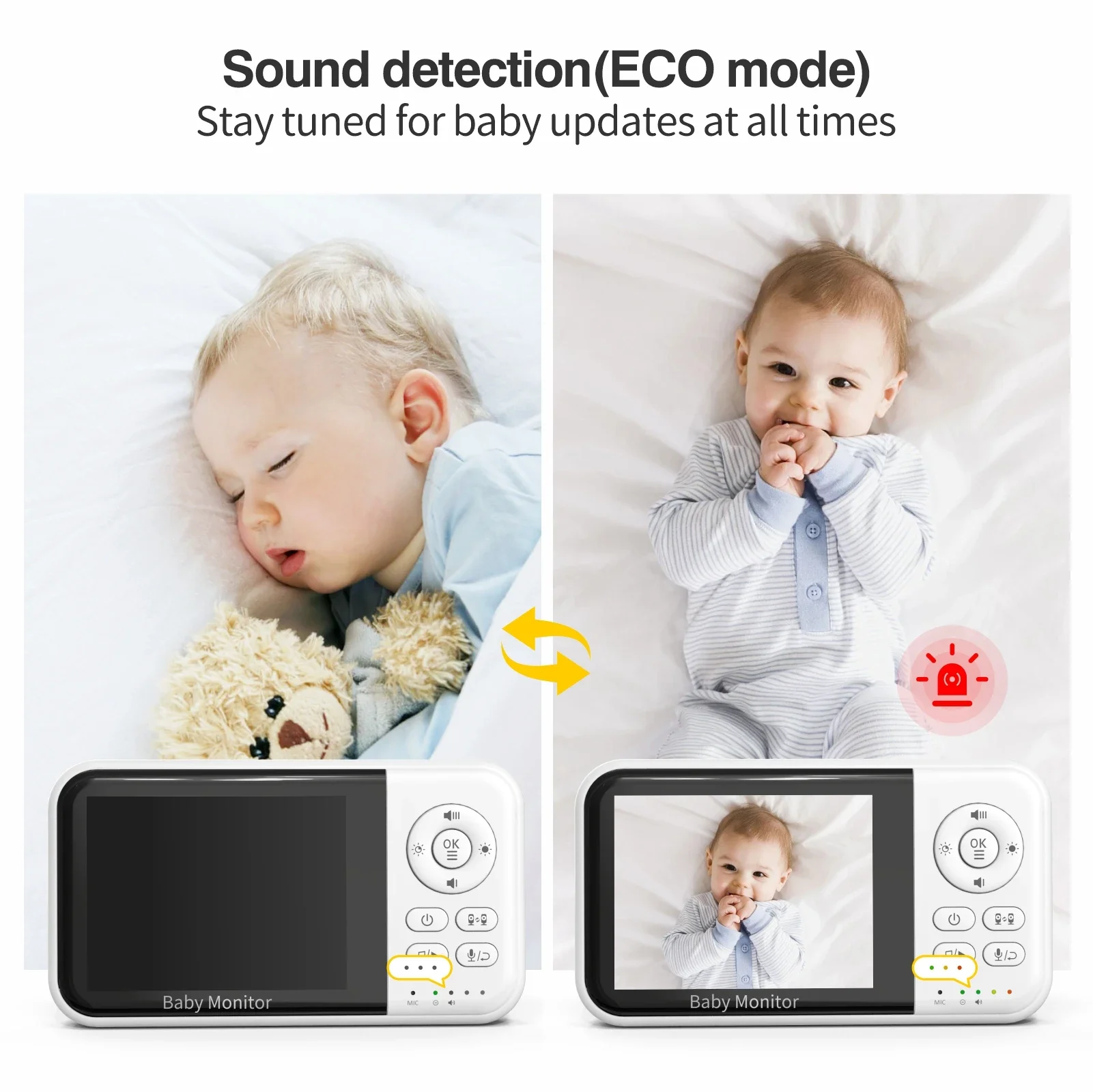 MC632B Two-Way Audio Baby Monitor 3.2 Inch Video Baby Monitor 2100mah Battery Feeding Reminder Automatic Night Vision Lullaby