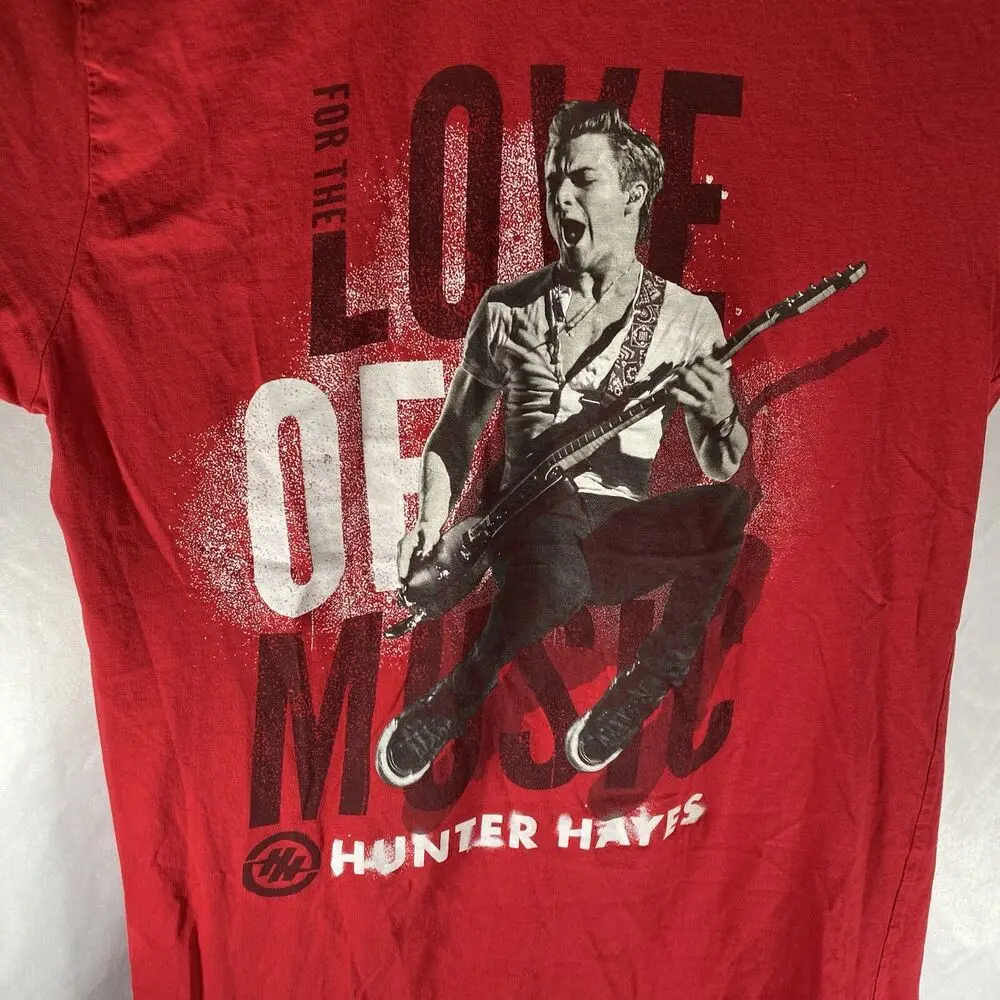 T-Shirt Hunter Hayes Konzert Tour rot Größe mittel kurzarm-